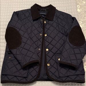 Lands End Boys Quilted Jacket with Corduroy Trim Size 5/6